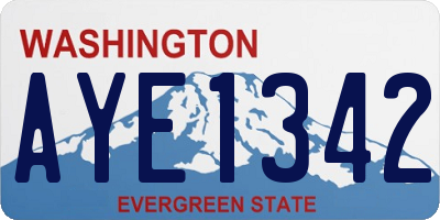 WA license plate AYE1342