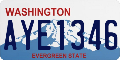 WA license plate AYE1346