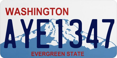WA license plate AYE1347