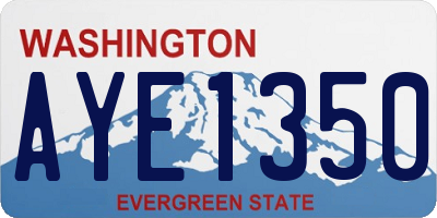 WA license plate AYE1350