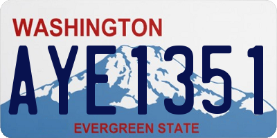 WA license plate AYE1351
