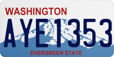 WA license plate AYE1353