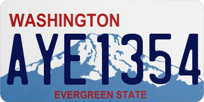WA license plate AYE1354