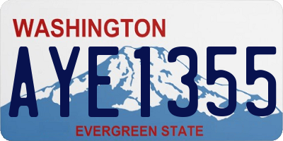 WA license plate AYE1355