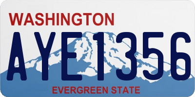 WA license plate AYE1356