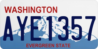 WA license plate AYE1357