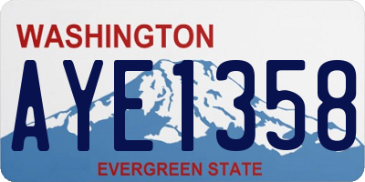 WA license plate AYE1358