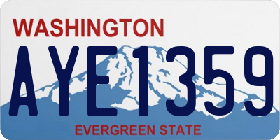 WA license plate AYE1359
