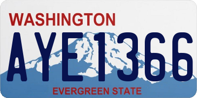 WA license plate AYE1366