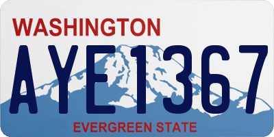 WA license plate AYE1367