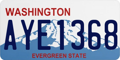 WA license plate AYE1368