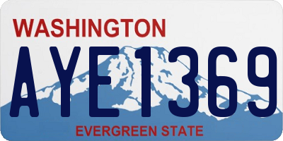 WA license plate AYE1369