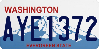 WA license plate AYE1372