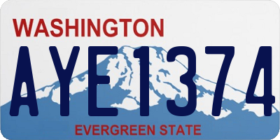 WA license plate AYE1374
