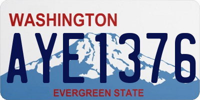 WA license plate AYE1376
