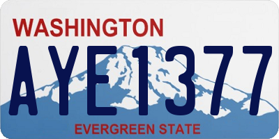 WA license plate AYE1377
