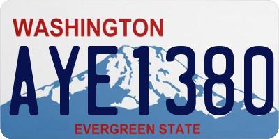 WA license plate AYE1380