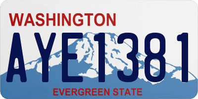 WA license plate AYE1381
