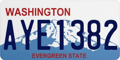 WA license plate AYE1382