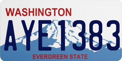 WA license plate AYE1383