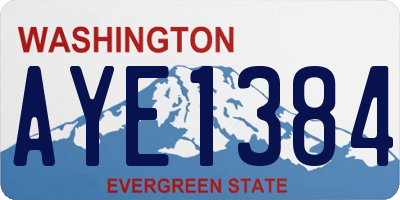 WA license plate AYE1384
