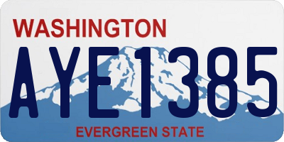 WA license plate AYE1385