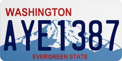 WA license plate AYE1387