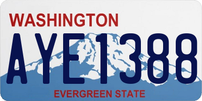 WA license plate AYE1388