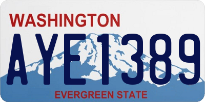 WA license plate AYE1389