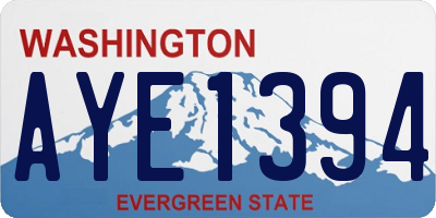 WA license plate AYE1394