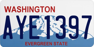 WA license plate AYE1397