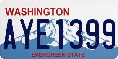WA license plate AYE1399