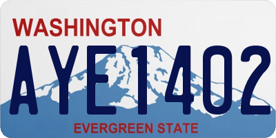 WA license plate AYE1402