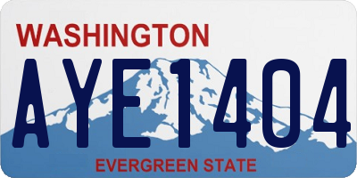WA license plate AYE1404