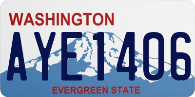 WA license plate AYE1406