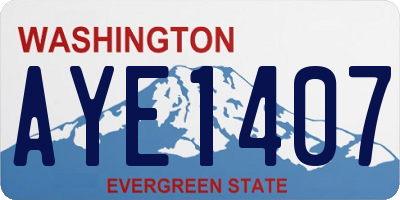WA license plate AYE1407