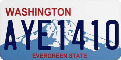 WA license plate AYE1410