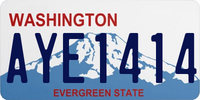 WA license plate AYE1414