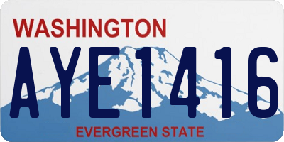WA license plate AYE1416