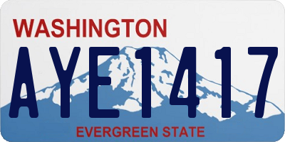 WA license plate AYE1417