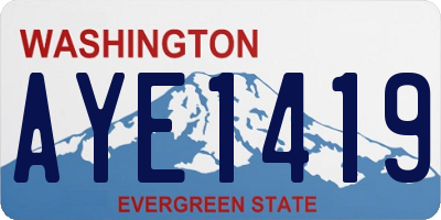 WA license plate AYE1419