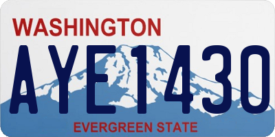 WA license plate AYE1430