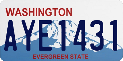 WA license plate AYE1431