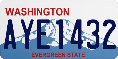 WA license plate AYE1432