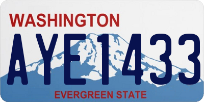 WA license plate AYE1433