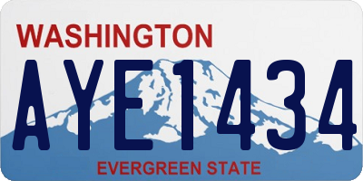 WA license plate AYE1434