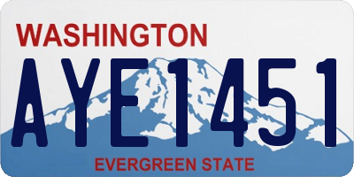 WA license plate AYE1451