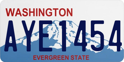 WA license plate AYE1454