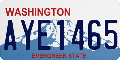 WA license plate AYE1465