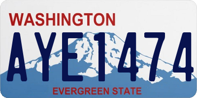 WA license plate AYE1474